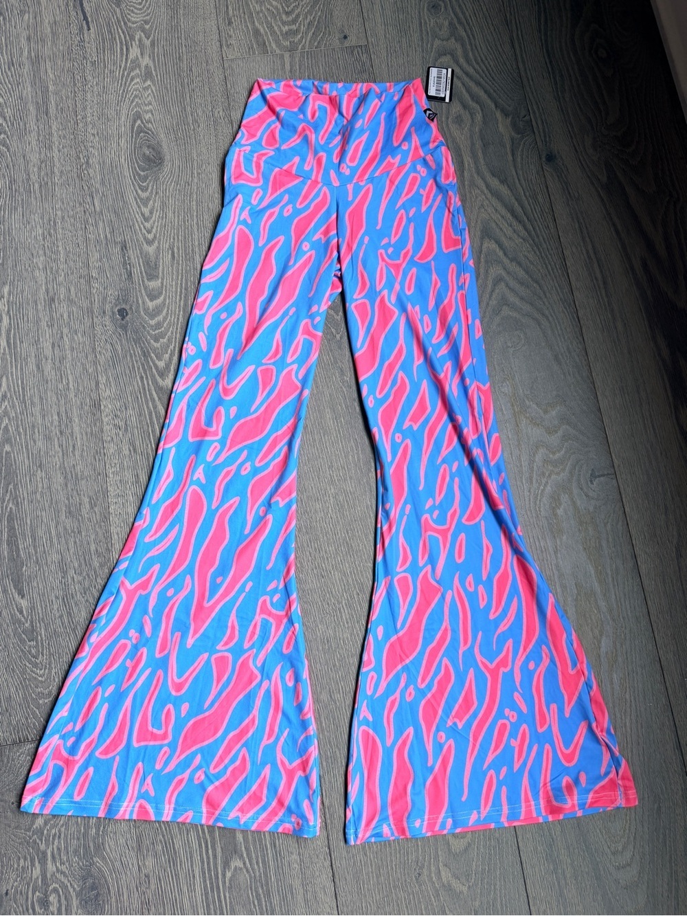 Exotica Gogo Getter Blue Soft to Touch High Waisted Bells Flare Pant Size S